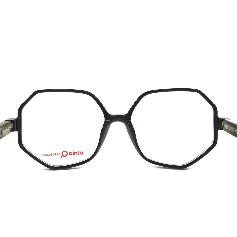 Etnia Barcelona Eyeglasses Frames STELE BK Black Geometric Heptagonal 56-16-138